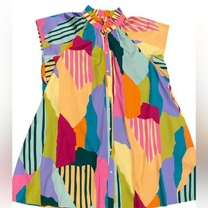 CROSBY by Mollie Burch Multicolor Abstract Cap Sleeve Dress